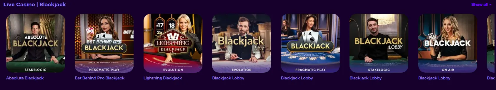 Live Blackjack at wheelz casino