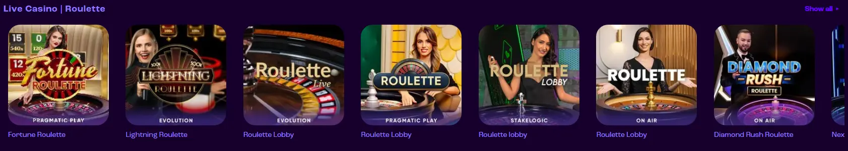 Live Roulette at wheelz casino