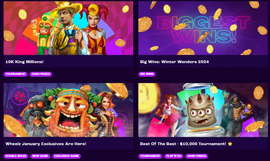 Best offeres at wheelz casino